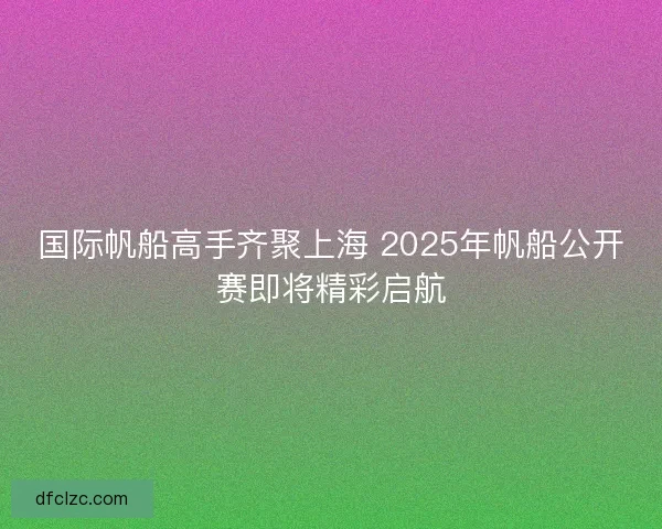 国际帆船高手齐聚上海 2025年帆船公开赛即将精彩启航