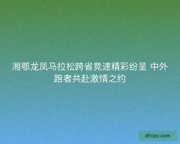 湘鄂龙凤马拉松跨省竞速精彩纷呈 中外跑者共赴激情之约